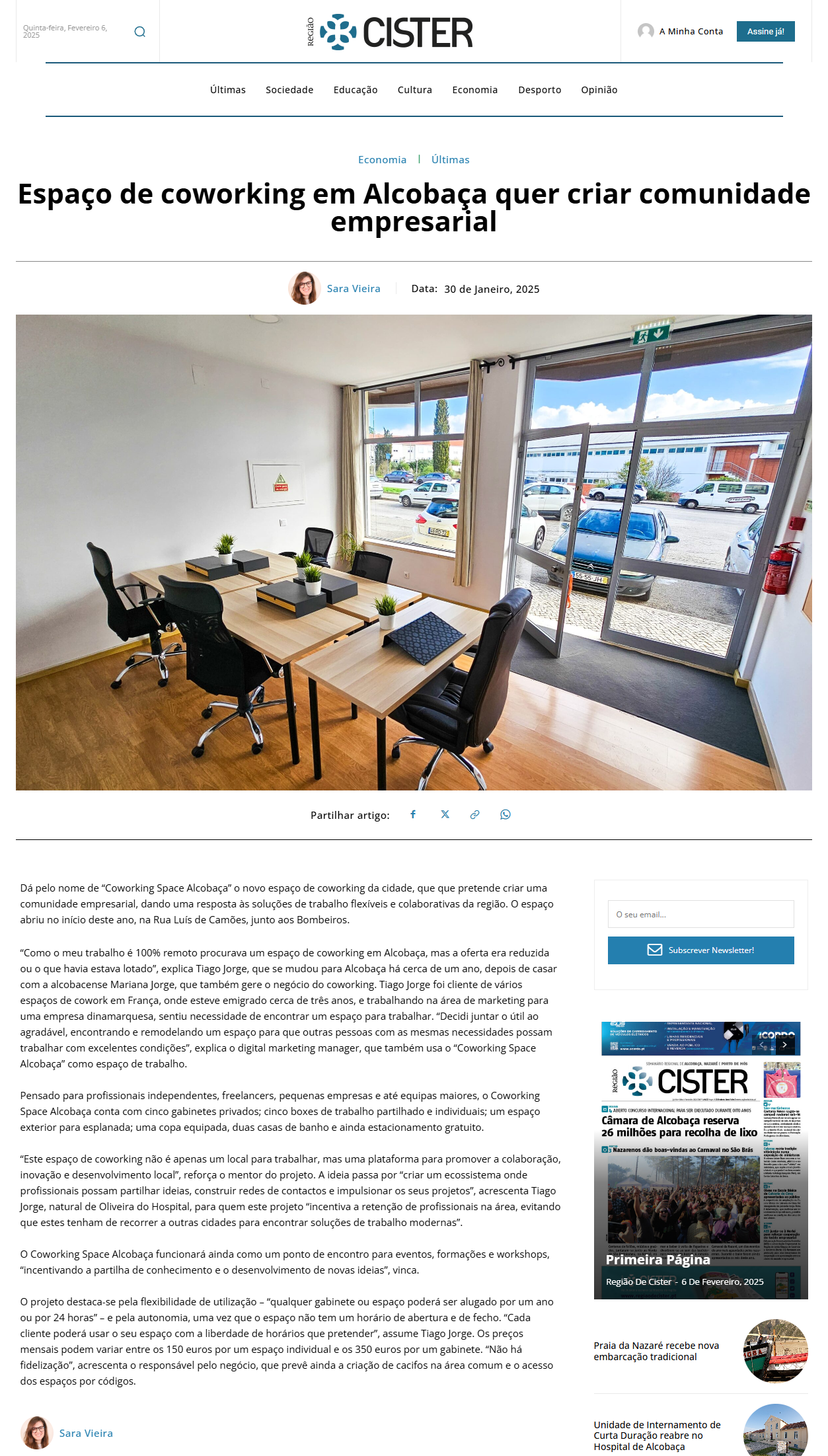 Espaço de coworking em Alcobaça quer criar comunidade empresarial